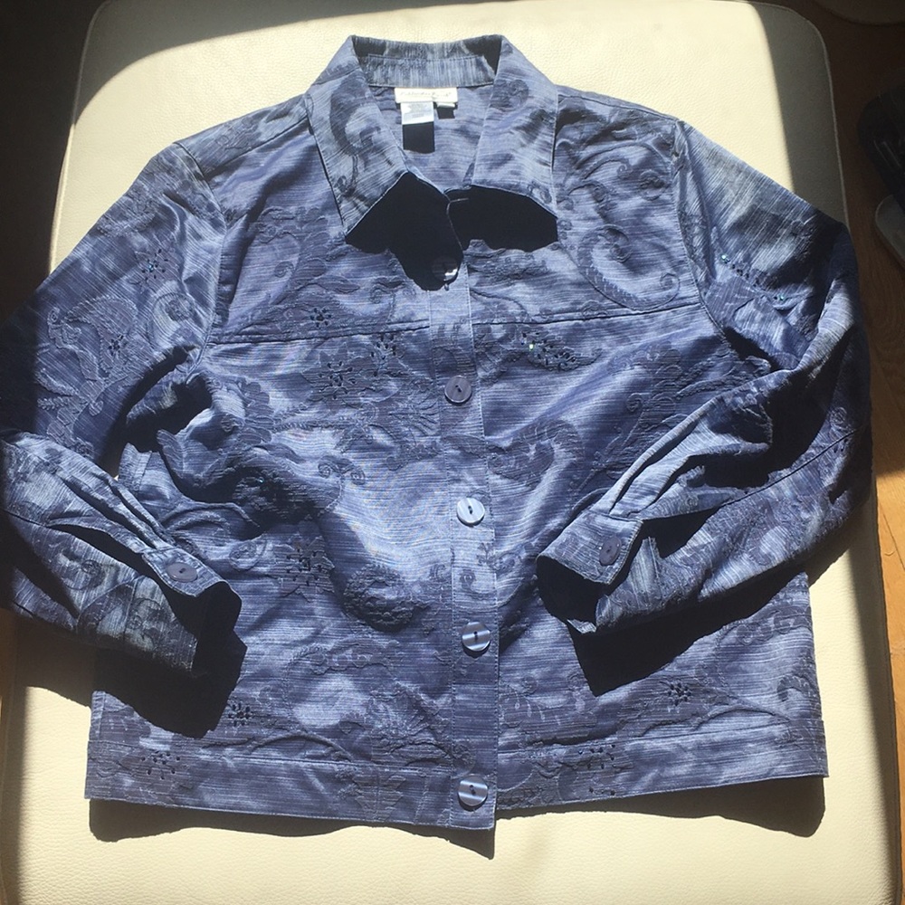 Coldwater Creek Periwinkle Embroidered Jacket